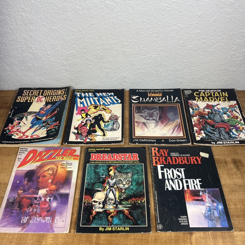 VTG Marvel & DC Graphic Novel Lot - The New Mutants, Captain Marvel, Dazzler Etc